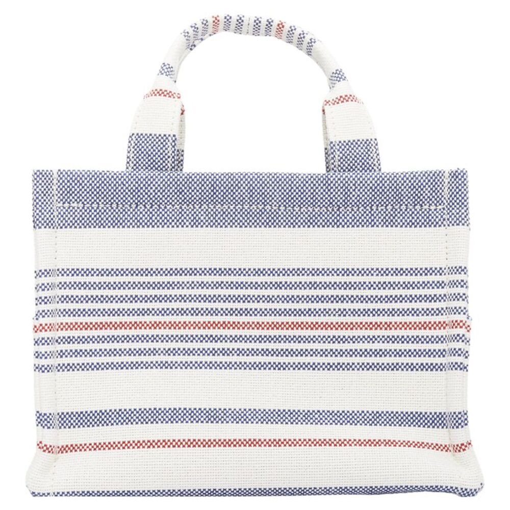 Celine Small Cabas Thais Striped Textile Canvas Calfskin Triomphe Bag - Picture 5 of 6